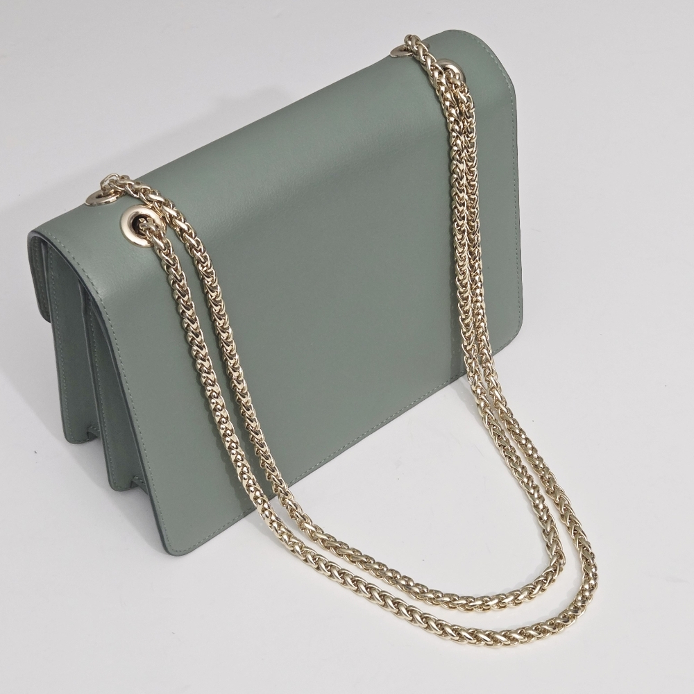 STRATHBERRY EAST/WEST SHOULDER BAG SEAGRASS SAGE MINTY GREEN LEATHER - Picture 4 of 9